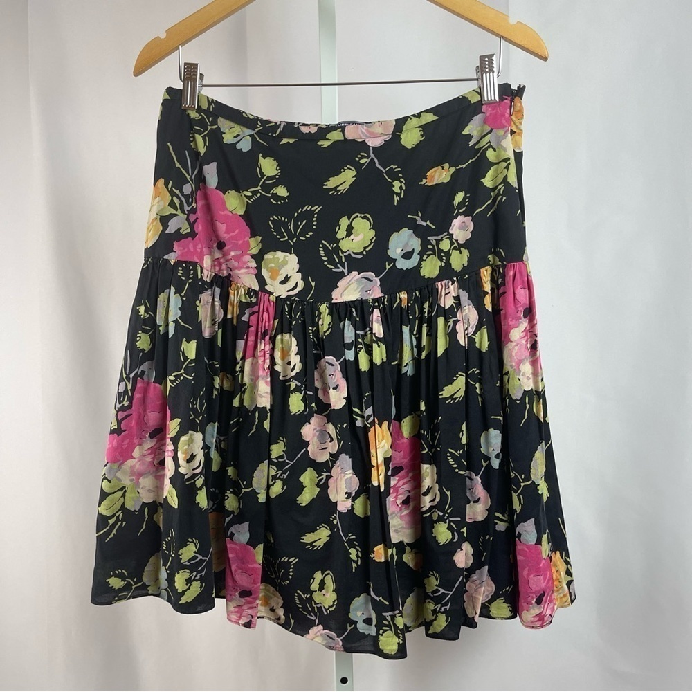 American Living Size 8 Vintage Floral Circle Retro Pleat Ruffle Mini Skirt